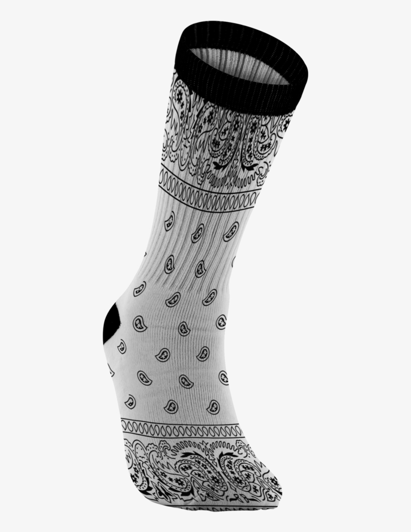 Customized Bandana Print Socks, Unisex, White, transparent png download