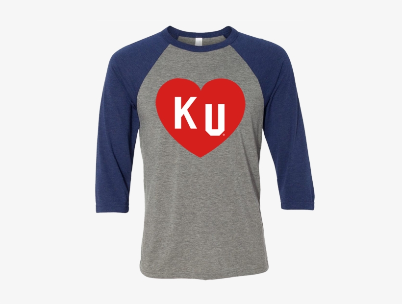 Ku Heart Canvas 3/4 Sleeve Baseball Triblend Tee, transparent png download