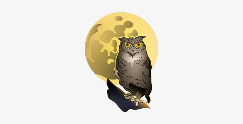 Owl And Full Moon, transparent png download