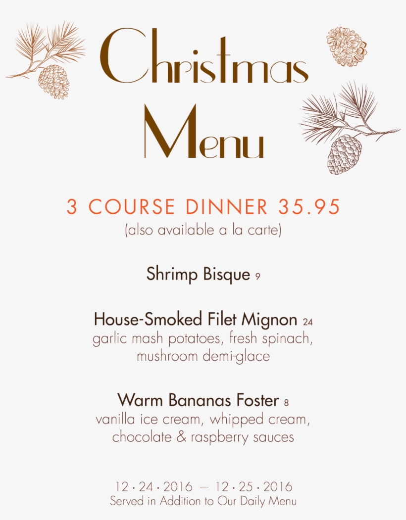 Treadwell Park Christmas Menu 2016 V1 2, transparent png download