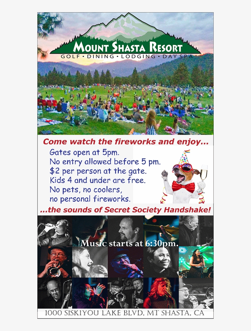 July 4, 2017 At Mount Shasta Resort Fireworks And Secret, transparent png download