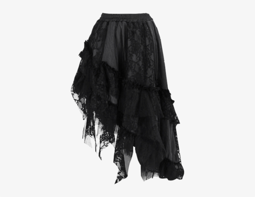 Gothic Slanted Ruffle Skirt - Skirt, transparent png download
