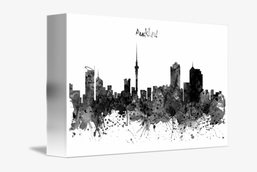 "auckland Black And White Watercolor Skyline" By - Auckland, transparent png download