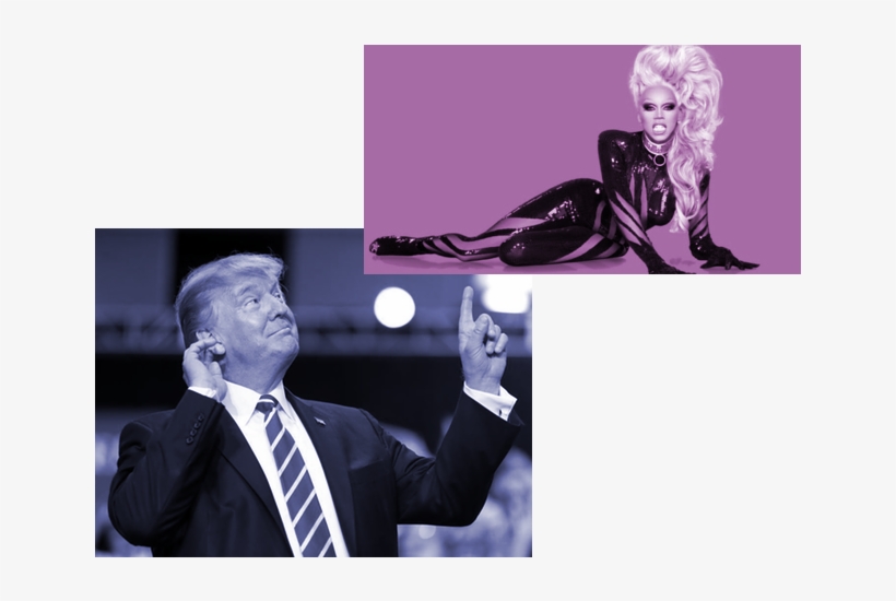 A Delicious Fake News Story About Rupaul & Donald Trump - Donald Trump Pointing Up, transparent png download