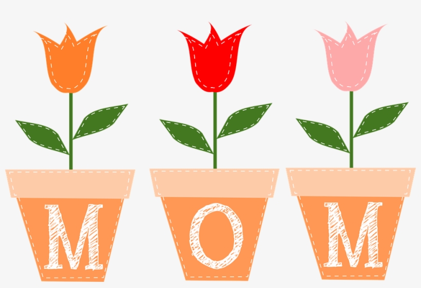 Pot Plant Clipart Spring - Border Mothers Day Clipart, transparent png download