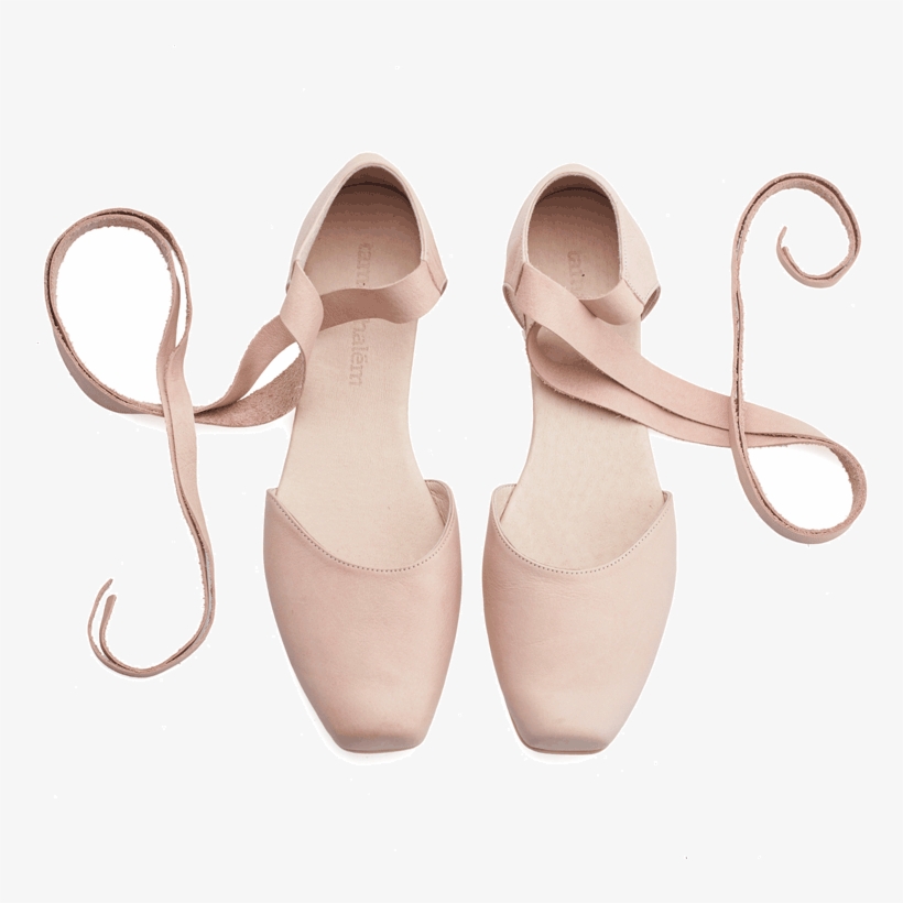 Ana, Blush Pink Leather Ballerina Shoes - Ballet Shoe, transparent png download