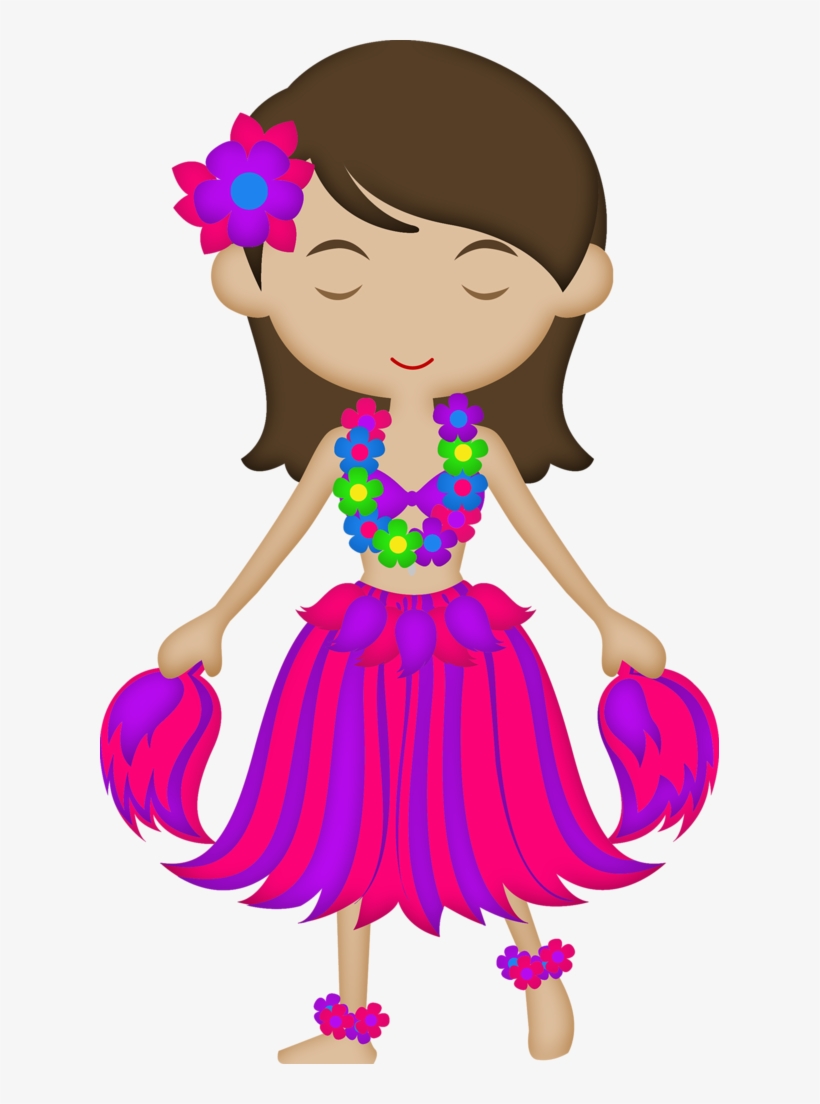 Doll Clipart Coloring Book - Hawaiian Dress Cliparts, transparent png download
