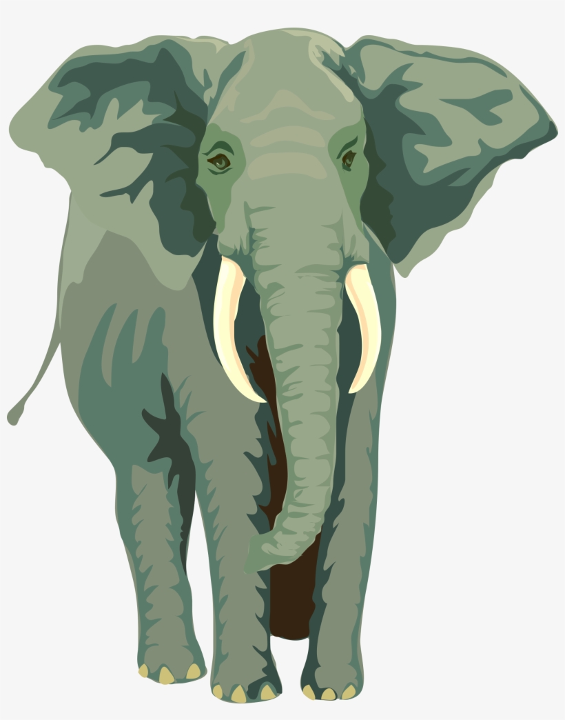 Free Vector Elephant Clip Art - African Elephant Shower Curtain, transparent png download