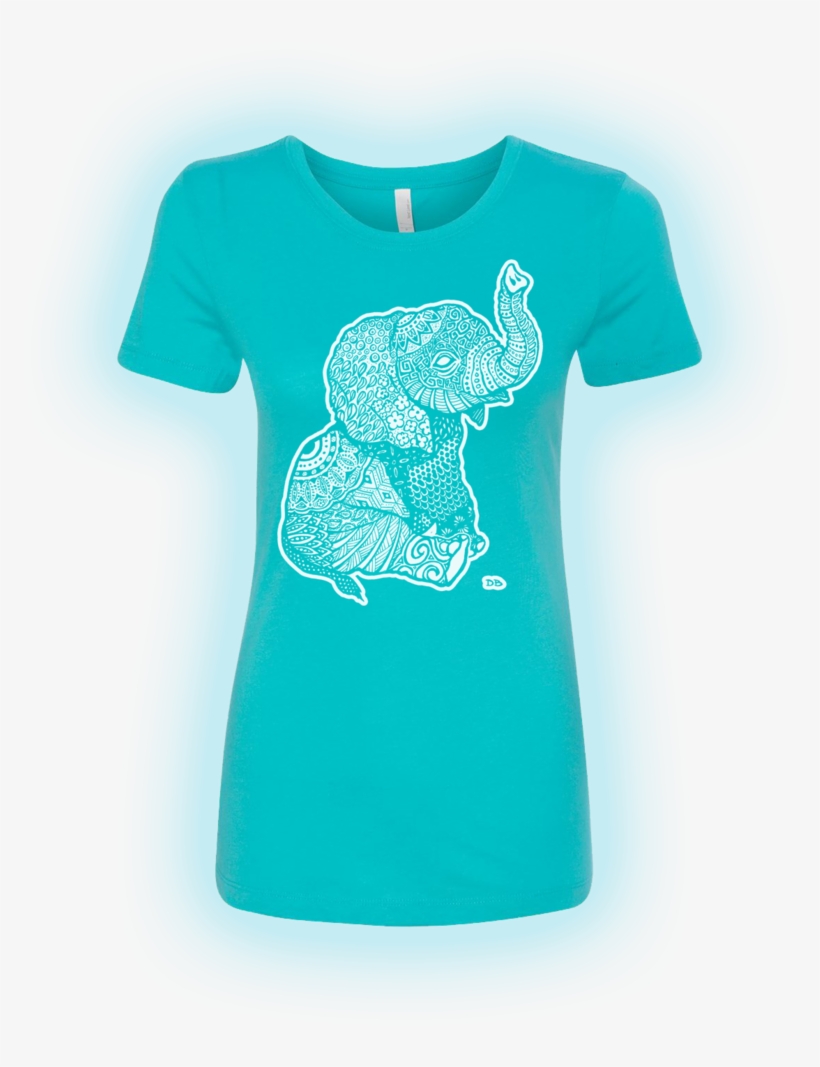 Zen Baby Elephant Ladies' Cut Tshirt, transparent png download