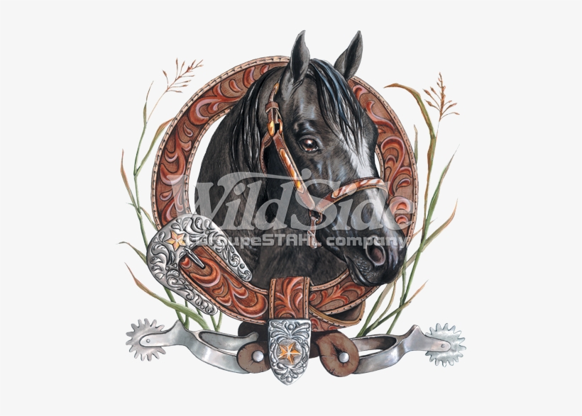 Horse Head In Belt Circle - Men's/unisex Gorgeous Horse In Western Belt Frame Long, transparent png download