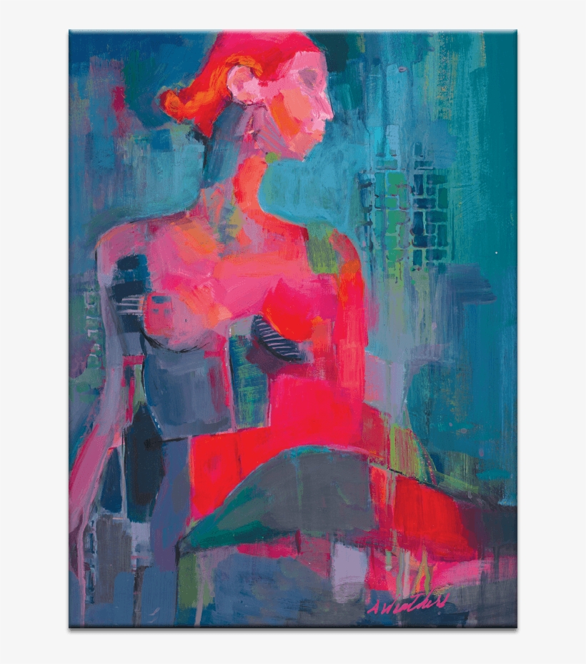 Red Kiss - Artist Lane 'red Kiss' Acrylic Painting Print, transparent png download