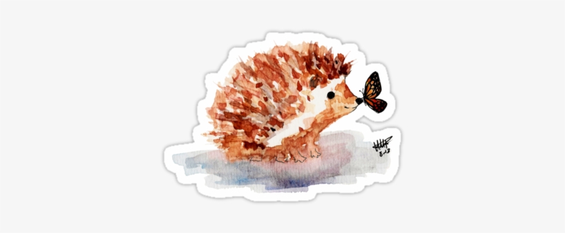 Download Hedgehog And Butterfly Kisses By Haleymoon Hedgehog With Butterflies Transparent Png 375x360 Free Download On Nicepng