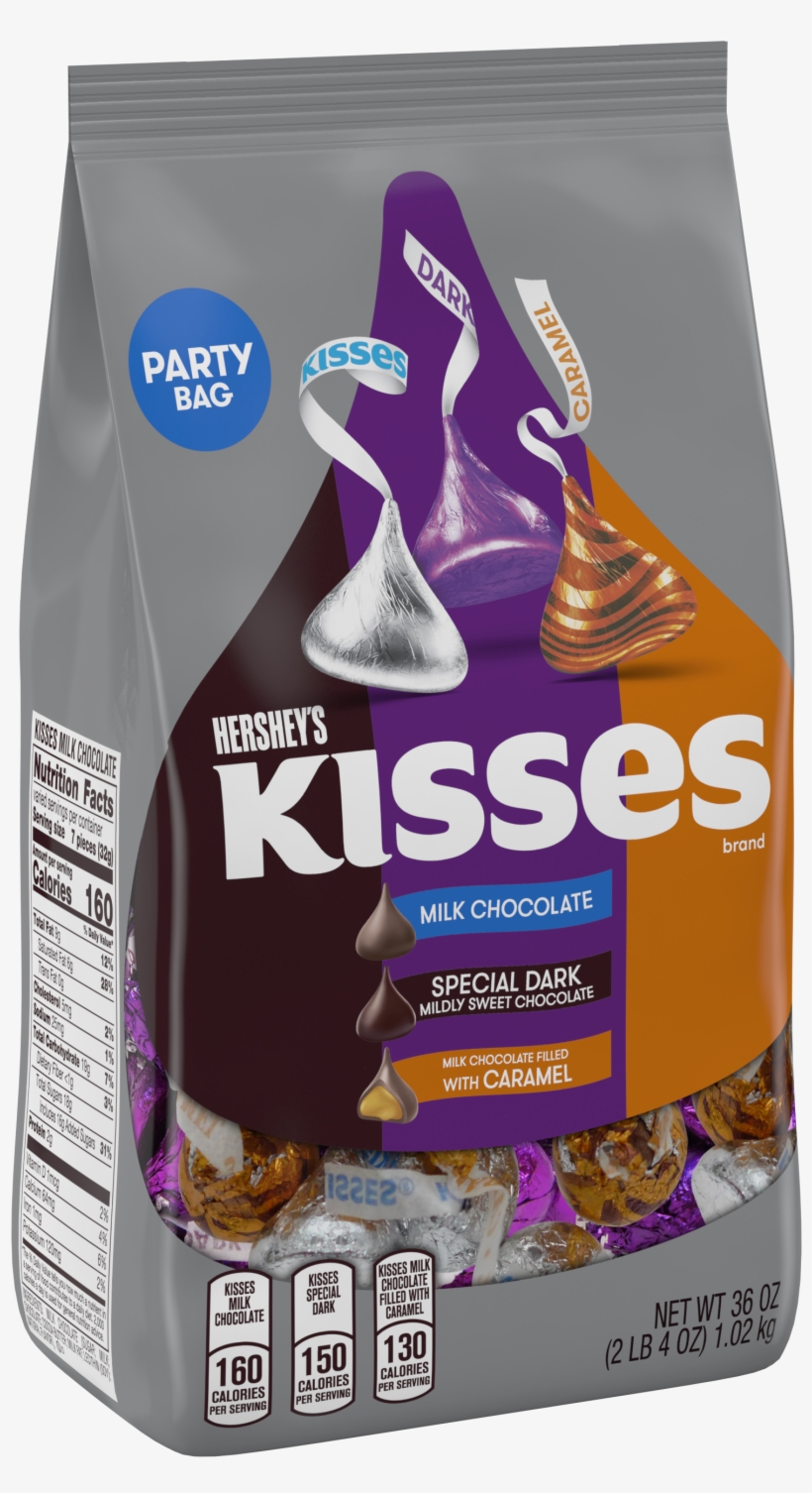 Kisses, Chocolate Candy Party Assortment, 36 Oz - Hershey's Kisses Milk Dark Caramel, transparent png download