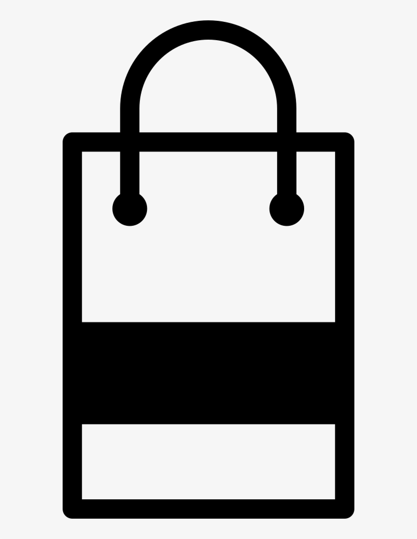 Shopping Bag Outline With A Gross Black Horizontal, transparent png download
