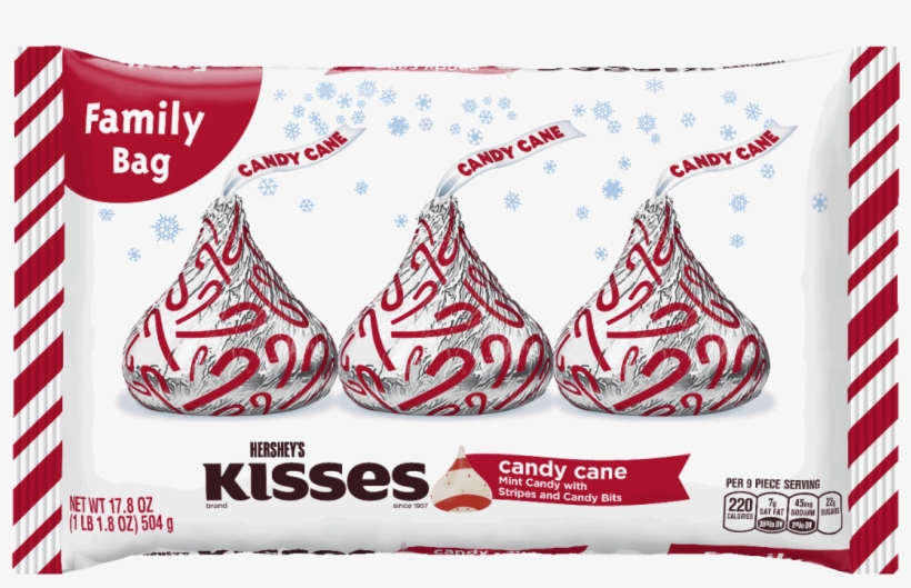Hersheys Hershey S Kisses Milk Chocolate With Almonds - Hersheys Candy Cane Kisses - 17.8 Oz Bag, transparent png download