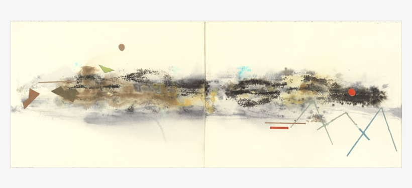 Horizontal Diptych, Ink On Paper, 0,56x1,44m, - Watercolor Paint, transparent png download