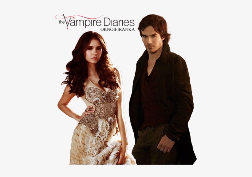 Nina Dobrev/ Elena Gilbert Si Ian Somerhalder/ Damon - Damon Vampire Transparent, transparent png download