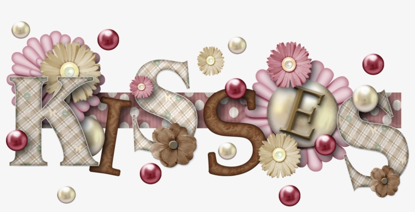 Free "kisses" Digi Scrapbook Word Art Png - Scrapbooking, transparent png download