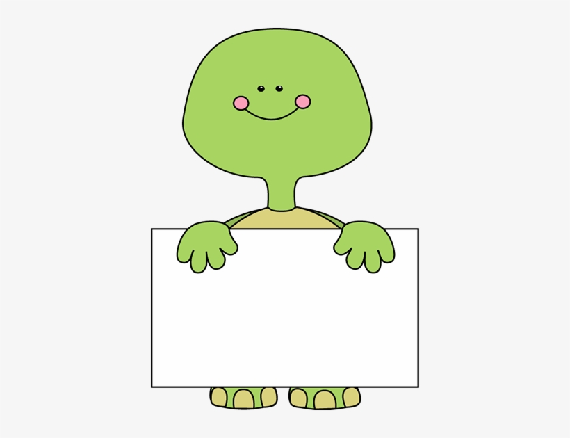 Turtle Holding A Blank Sign - Turtle Frame Clip Art, transparent png download