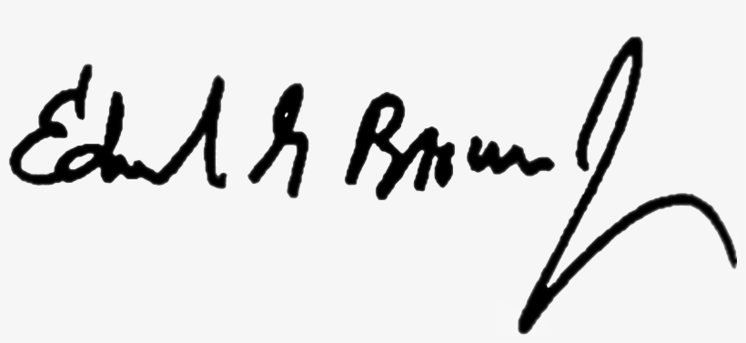 Signature Of California Edmund G - Governor Jerry Brown Signature, transparent png download