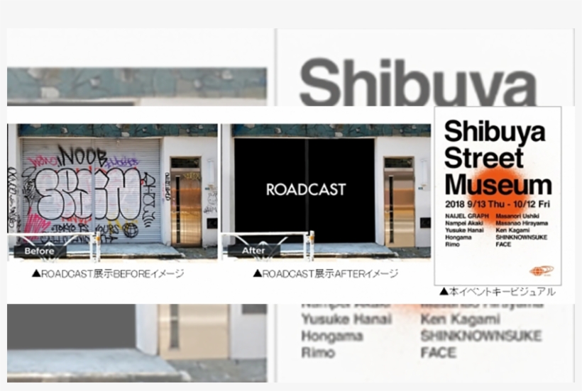 渋谷の街全体をストリートアートの美術館に Beams×roadcast「shibuya Street, transparent png download