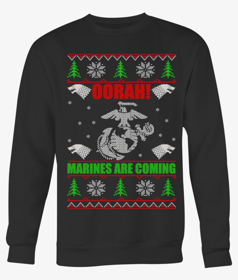 Us Marine Corps Are Coming Ugly Christmas Sweater, transparent png download