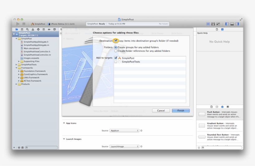 Xcode Framework Copy Option, transparent png download