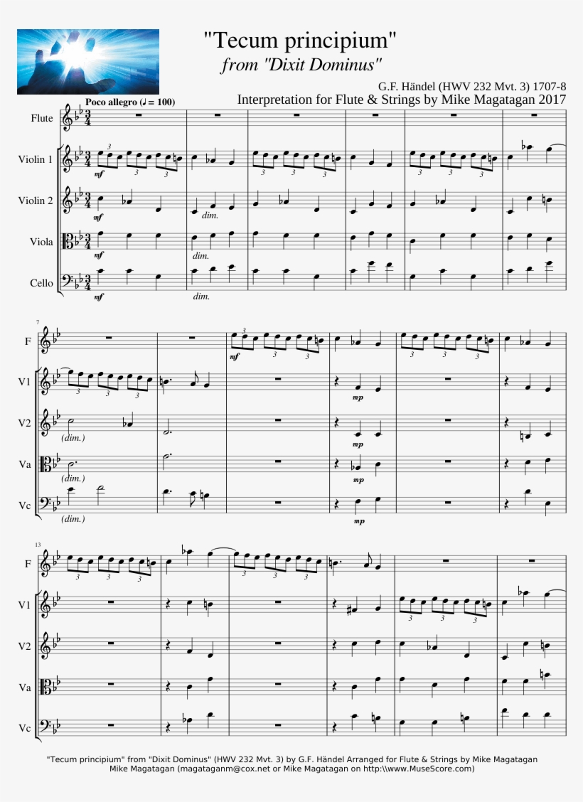 "tecum Principium" From "dixit Dominus" For Flute &, transparent png download