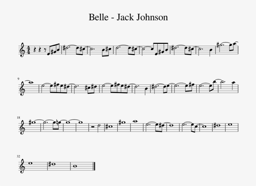 Belle Jack Johnson Sheet Music For Alto Saxophone Download, transparent png download