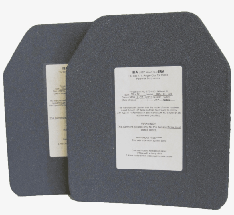 Iba Level Iii Body Armor Plate Set, transparent png download