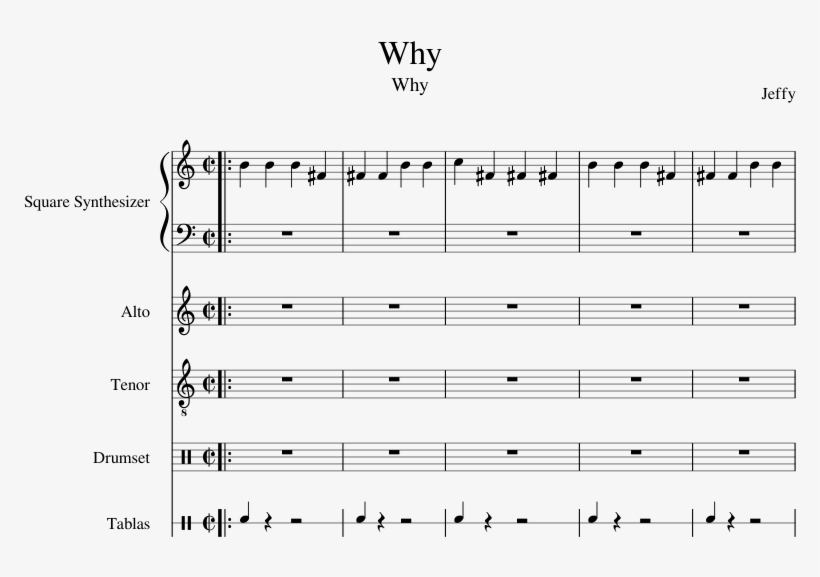 Why Jeffy Sheet Music For Synthesizer, Voice, Percussion, transparent png download