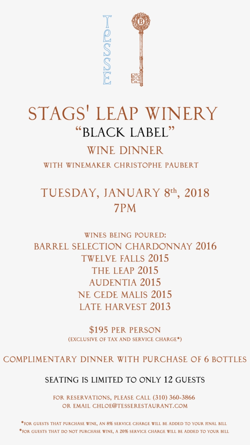 Stags' Leap Wine Dinner Invite, transparent png download