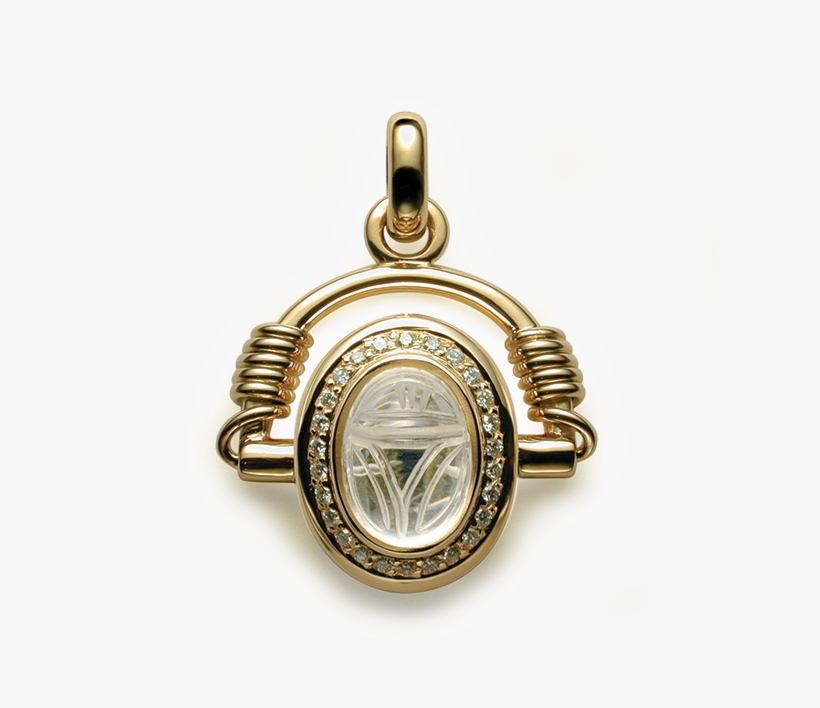 Quartz Scarab & Diamond Swivel Pendant, Medium, transparent png download