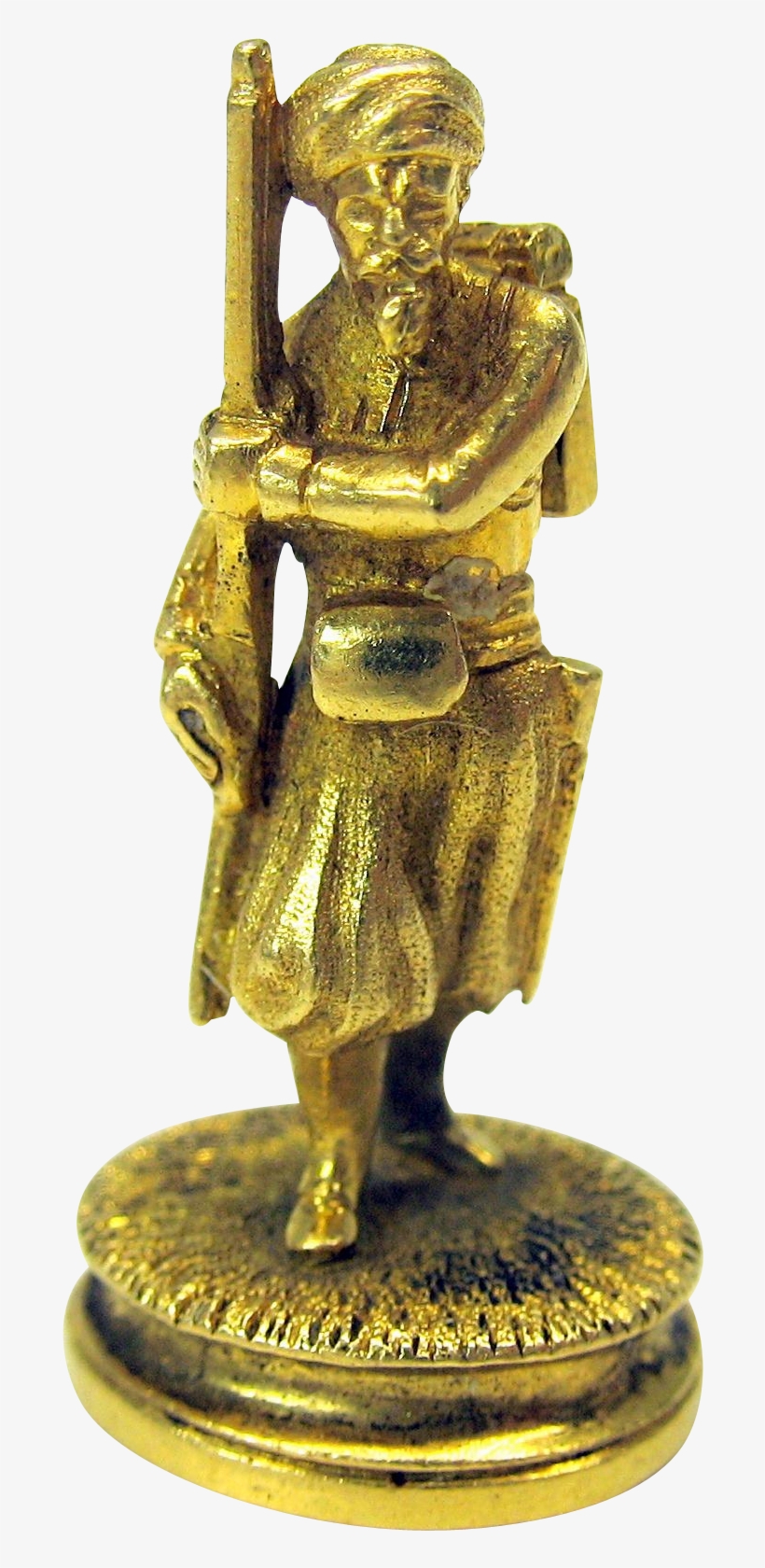 19th Century 14k Gold Figural Military Man With Beard, transparent png download