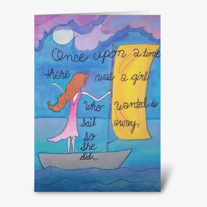 The Girl Who Wanted To Sail Away Greeting Card, transparent png download
