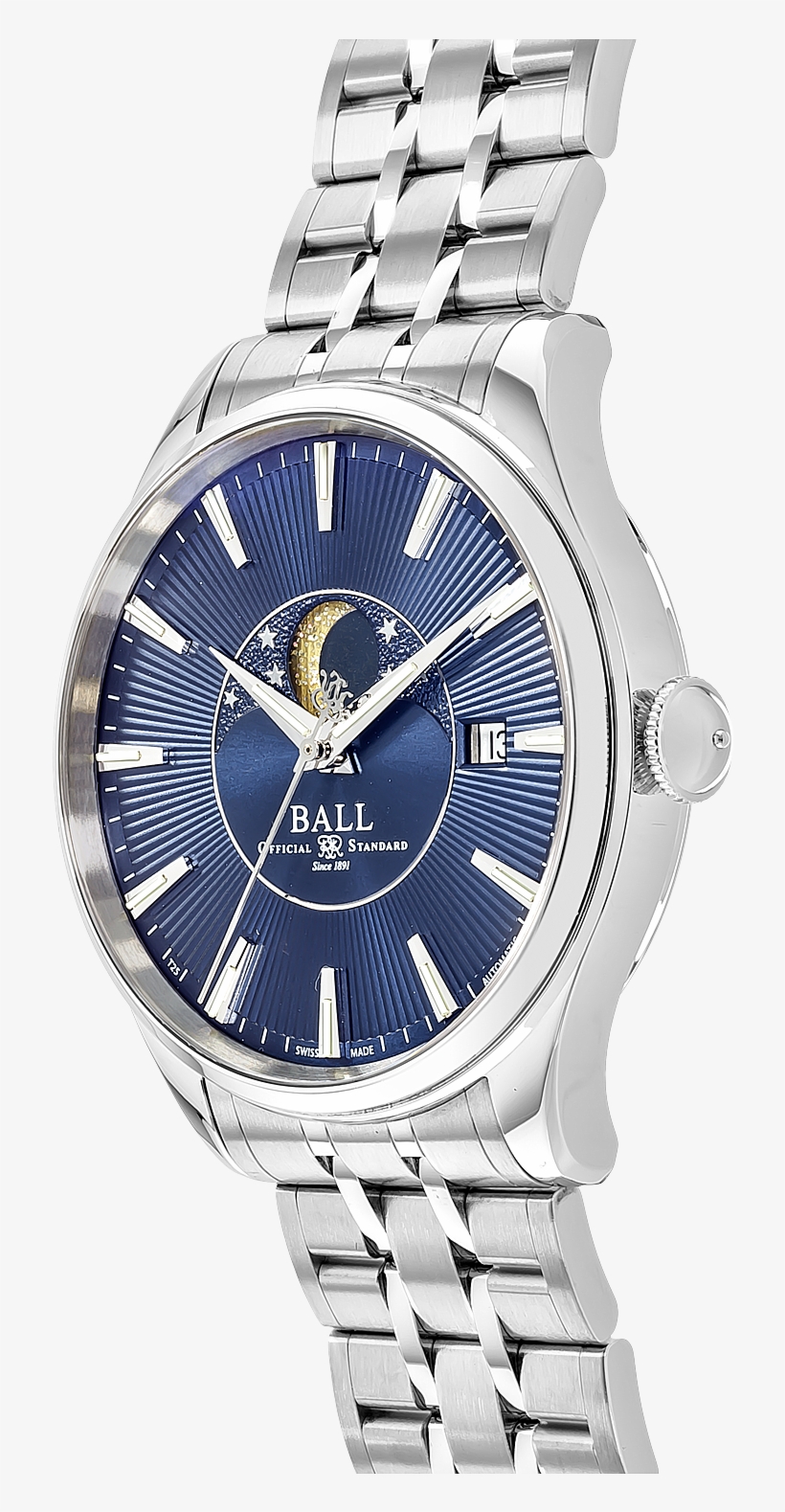 Trainmaster Moon Phase Stainless Steel Automatic, transparent png download