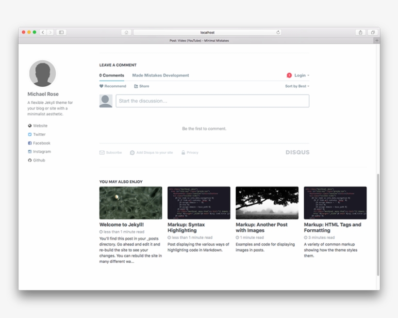 Minimal Mistakes, A Jekyll Theme, transparent png download