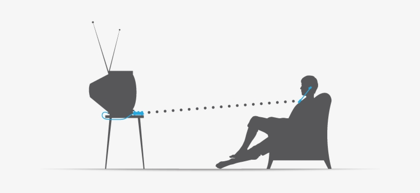 Illustration Of Man Using Tv Ears - Man Watching Tv Png, transparent png download