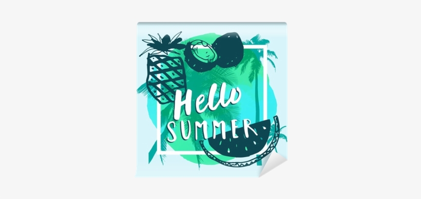 Handwritten Reeting Card With Tropical Fruits, Palm - Tropical Fruit, transparent png download