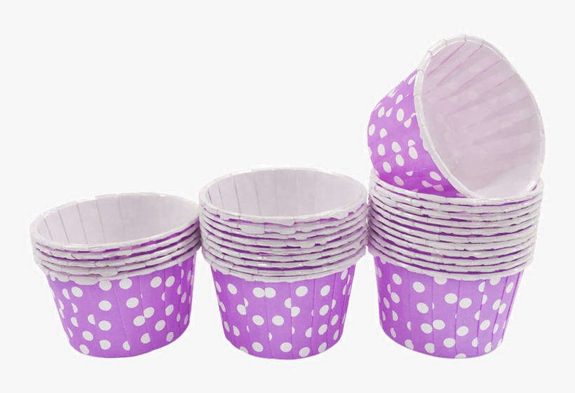 Lavender With White Polka Dot Mini Cupcake Paper Cups - Paper Cup, transparent png download