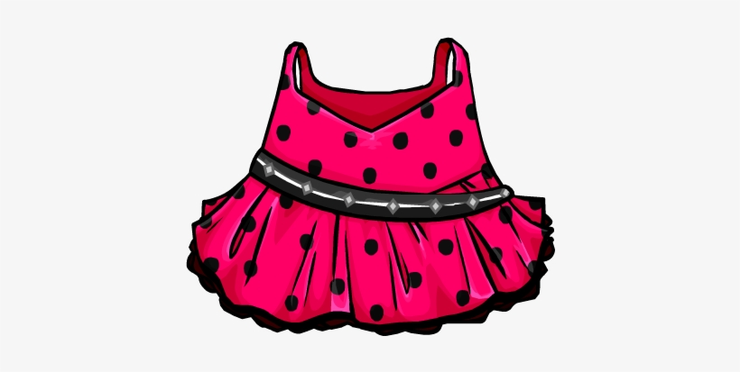Pink Polka Dot Dress - Club Penguin, transparent png download