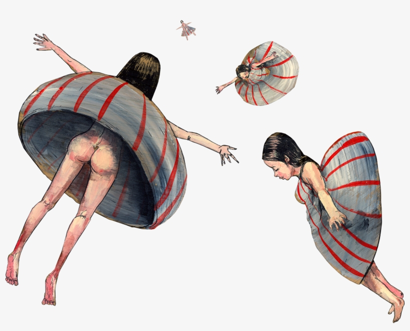 Charcoal - Graphic - Art - Free Falling By Upper Playground - Fine Art Wall Graphic, transparent png download