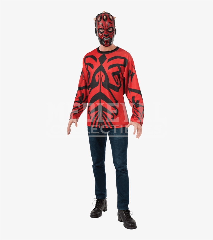 Adult Darth Maul Costume Top - Rubies Ru-880676md Darth Maul Top Mask Adult Med, transparent png download