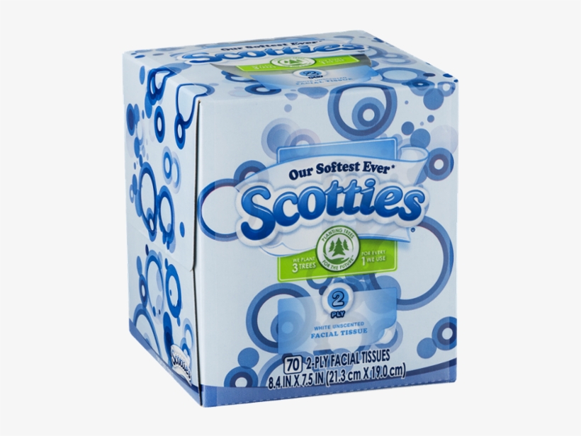 Scotties Facial Tissue, White Unscented, 2-ply - 75, transparent png download
