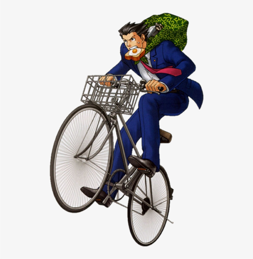 Phoenix Riding A Bike - Phoenix Wright Bicycle, transparent png download