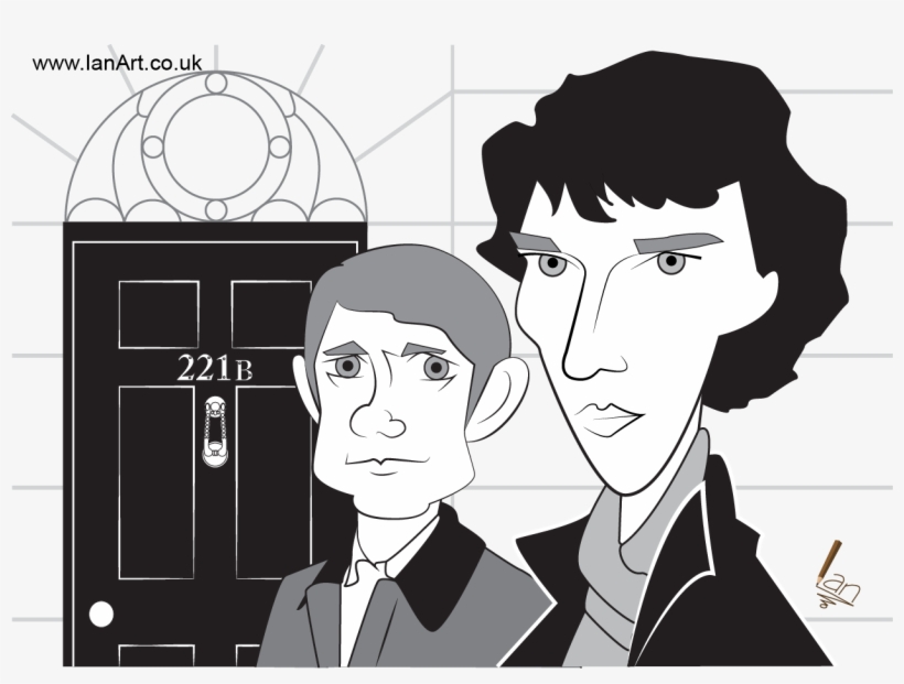 Sherlock Holmes And Watson Caricature - Caricature Of Martin Freeman, transparent png download
