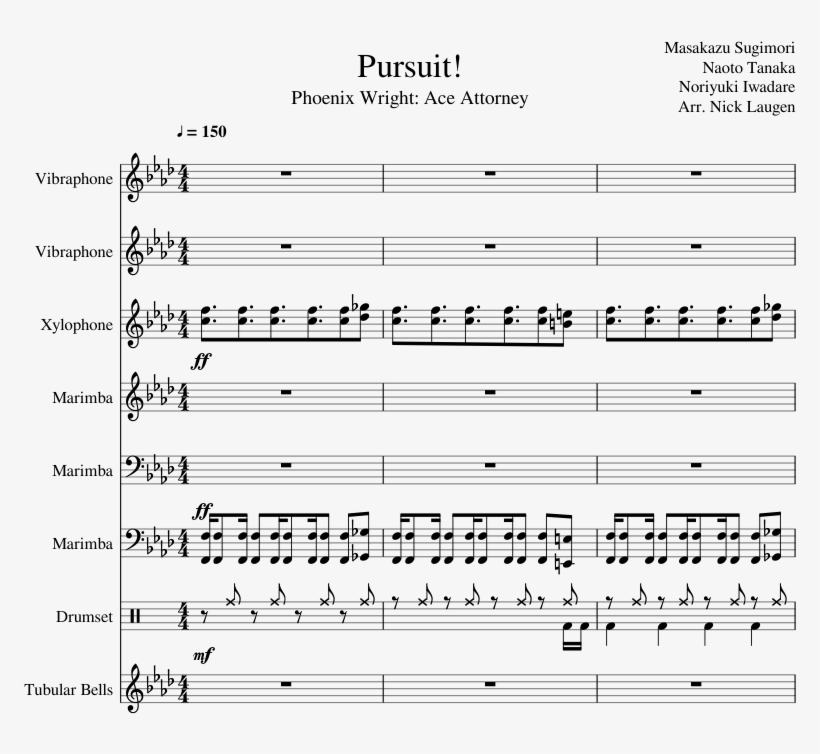 Pursuit Sheet Music Composed By Masakazu Sugimori Naoto - Music, transparent png download