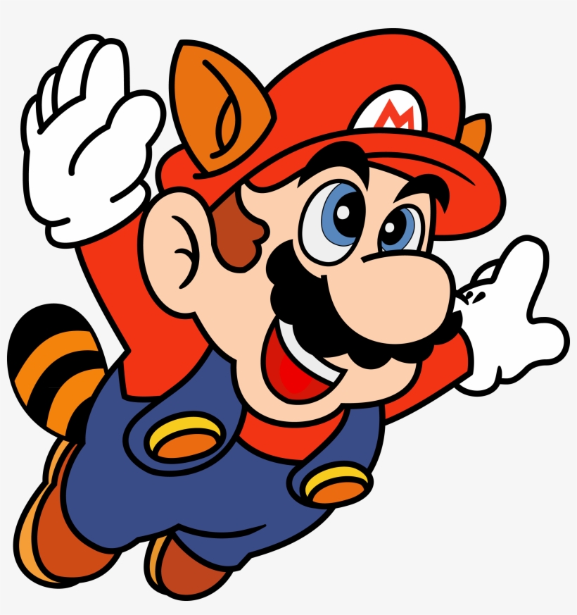 Mario, Flying With A Raccoon Suit - Super Mario Bros 3 Png Transparent ...