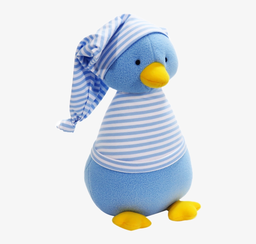 Fleece Penguin Pale Blue Stripe T-shirt Soft Toy - Toy, transparent png download
