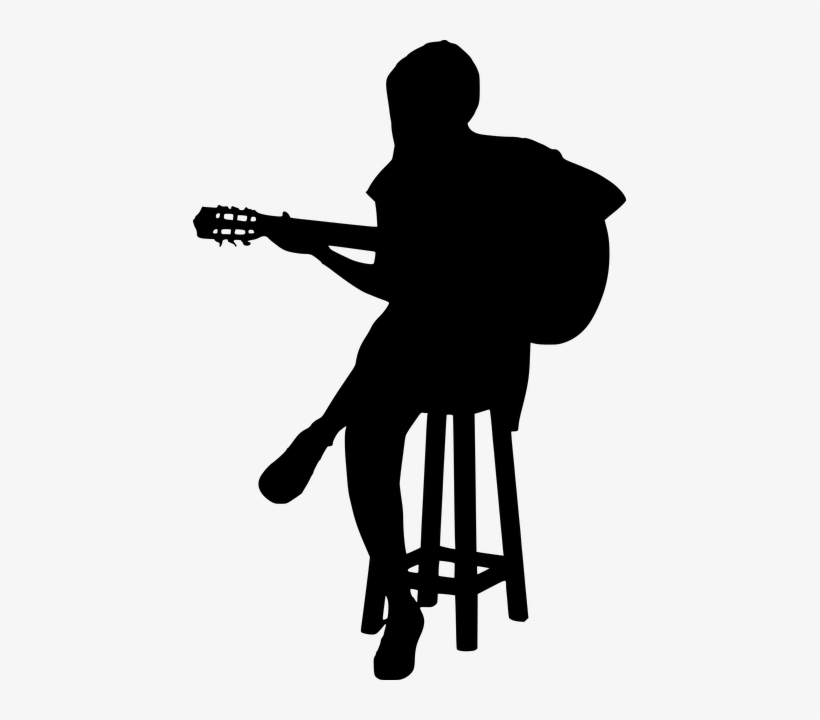 Silueta De Guitarrista Mujer, transparent png download